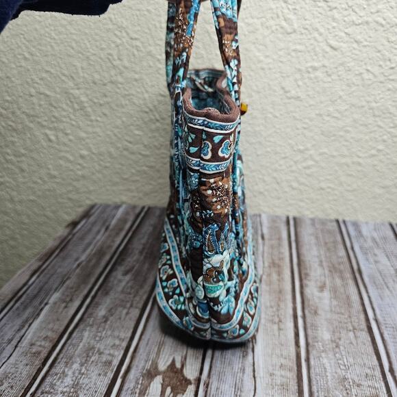 Vera Bradley small toggle tote and wallet set in retired Java blue floral print - Picture 9 of 11
